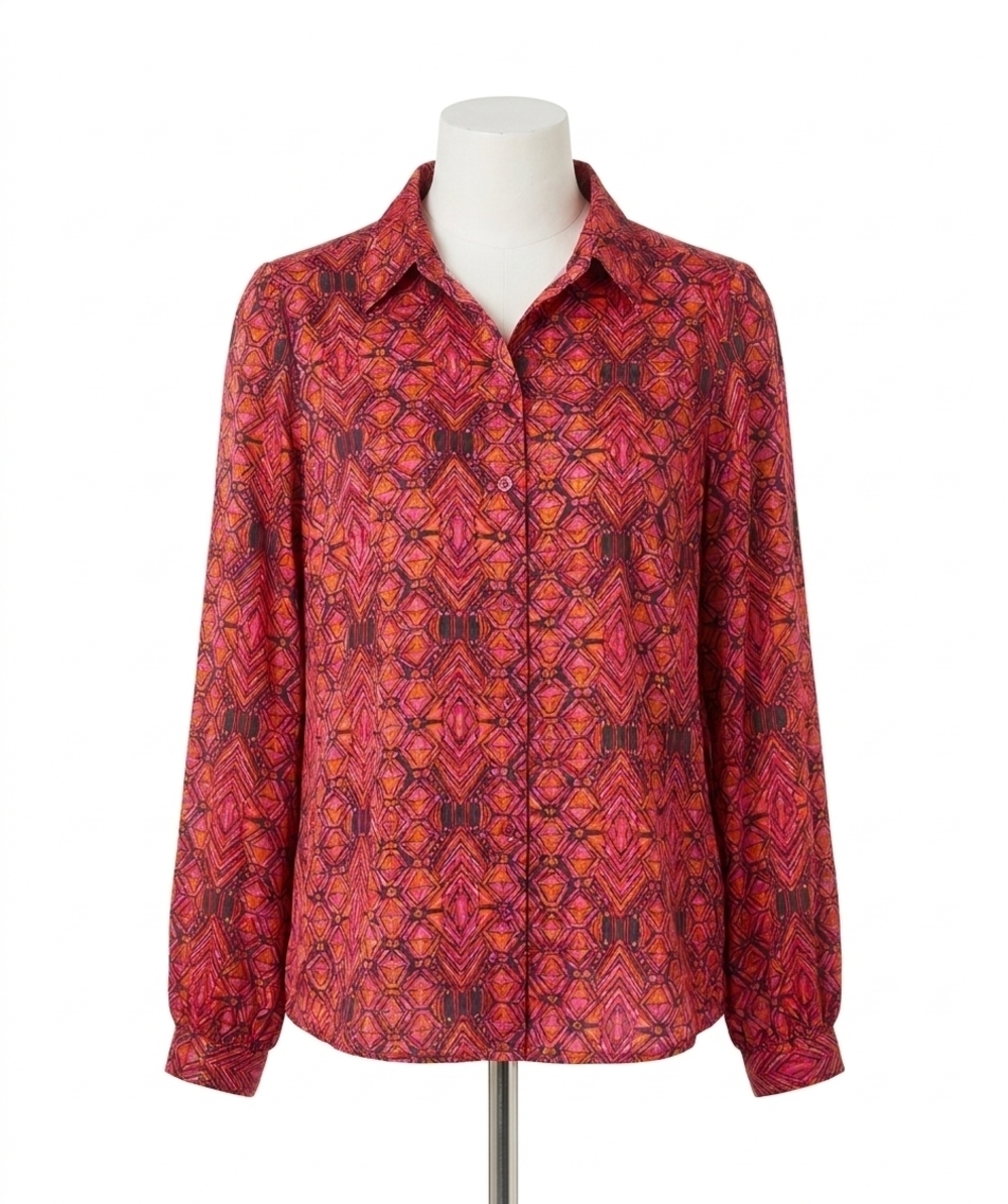 NEW ESQUALO benitta basic sensation blouse in vivid pinks gold black